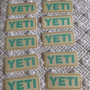 10 Yeti Stickers- Cream and Aqua